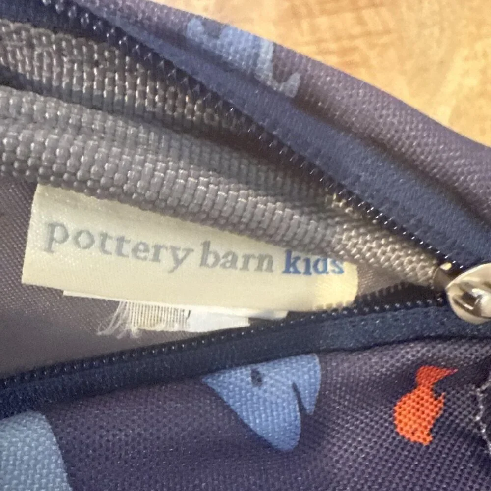 Pottery Barn Backpack Sharks No Monogram Mini Toddler Blue Preschool Blue